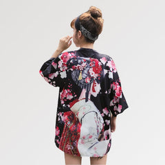 Veste Kimono Geisha Noir Rose-5.jpg