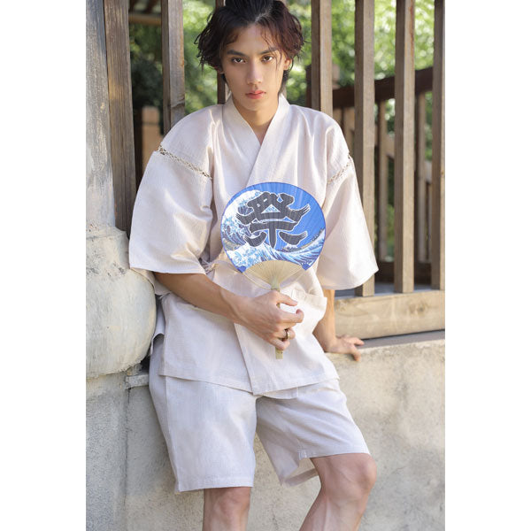 Jinbei japonais pour homme beige-2.jpg