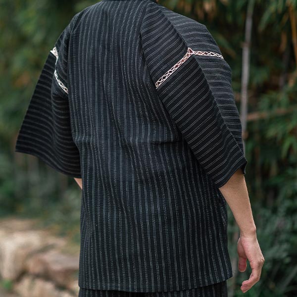 Jimbei traditionnel japonais rayé-3.jpg