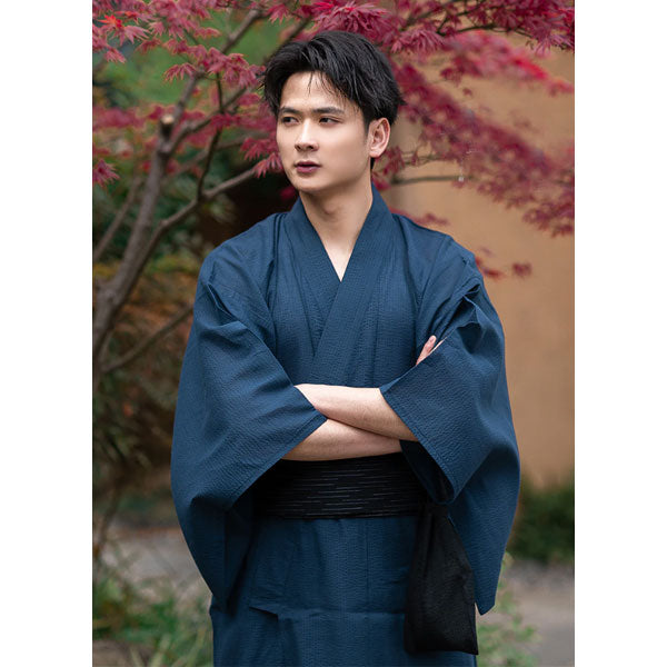 Kimono Homme Bleu Manches Amples-1.jpg