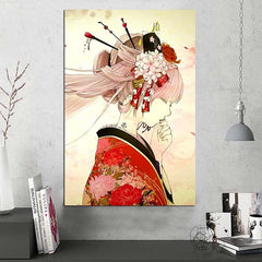 Tableau japonais geisha manga-1.jpg