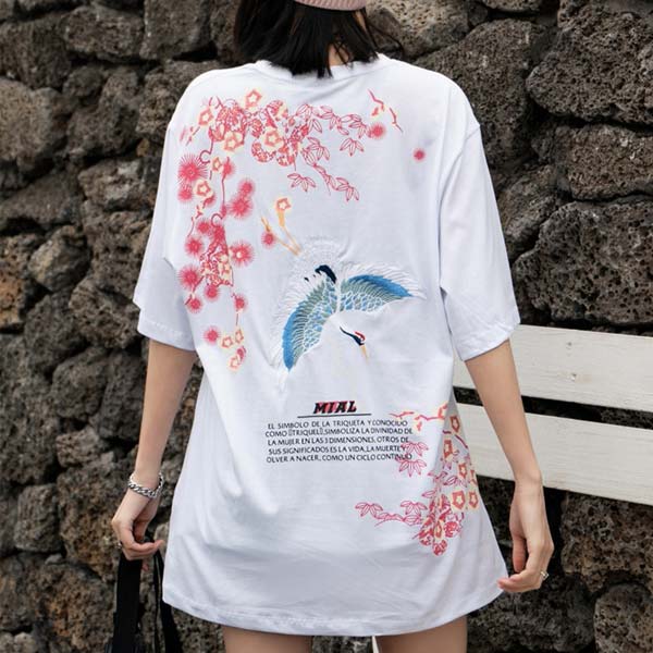 T-shirt grues et fleurs japonaises-5.jpg