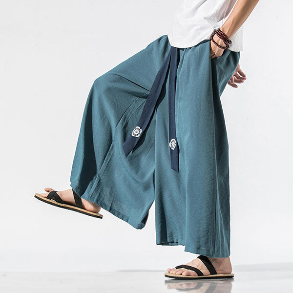 Pantalon Hakama japonais pour homme-4.jpg