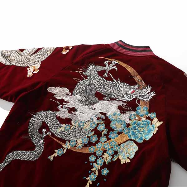 Sukajan japonais en velours broderie dragon Ryu-7.jpg