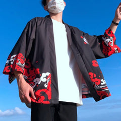 Veste Kimono Rouge Légendes & Symboles-1.jpg