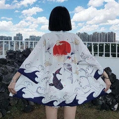 Haori japonais motif ciel de Carpes Koï-6.jpg