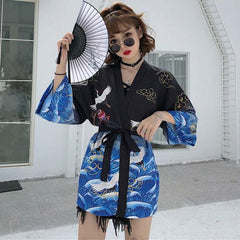 Veste Haori japonais motif grues sur l'océan-2.jpg