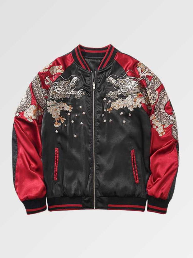 Bomber bicolore rouge style Sukajan japonais motif phoenix-1.jpg