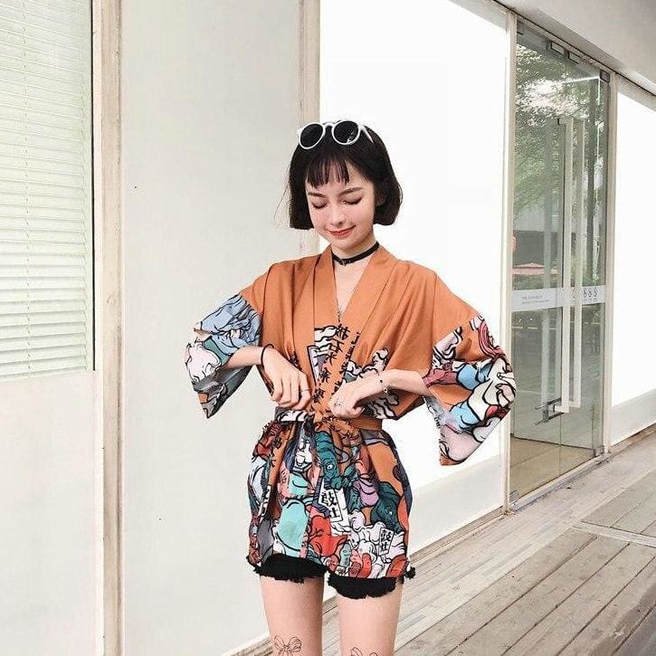 Veste Kimono Noir Estampe Démon-5.jpg