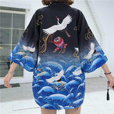 Veste Haori japonais motif grues sur l'océan-5.jpg