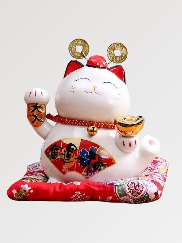 Maneki Neko pièces porte bonheur motif éventail-3.jpg