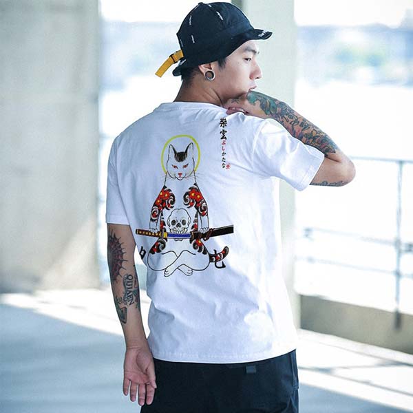 T-shirt japonais chat samouraï maudit-4.jpg