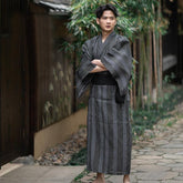 Yukata Kimono Homme Gris Rayé-1.jpg