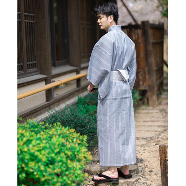 Yukata Homme Léger Gris Clair-1.jpg