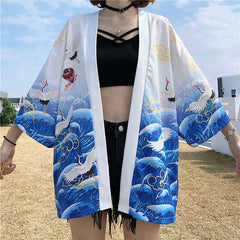 Veste Haori japonais motif grues sur l'océan-6.jpg