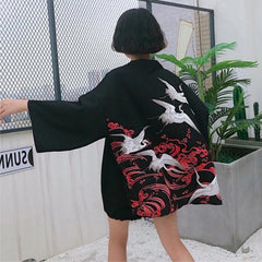 Veste Haori pour femme Akai Tsuru-1.jpg