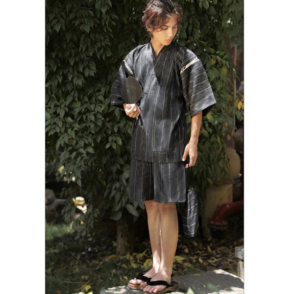 Jimbei japonais gris à rayures-3.jpg