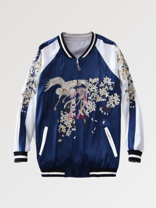 Sukajan japonais bleu motif floral-1.jpg