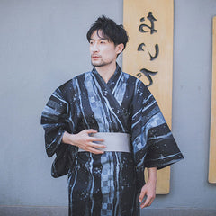 Yukata Homme Bleu Motifs Modernes-0.jpg