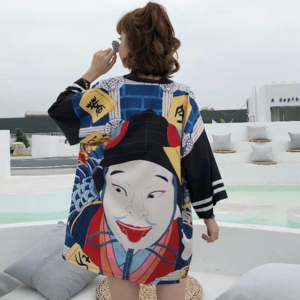 Haori léger motif Kabuki-3.jpg