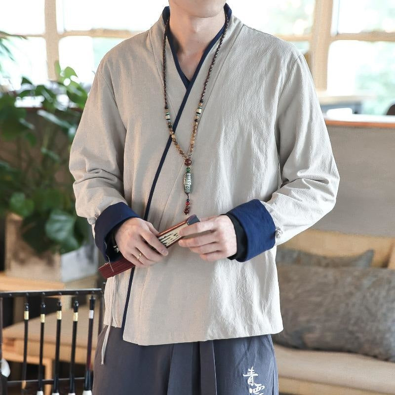 Veste Kimono Traditionnelle avec Ourlet-1.jpg