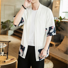 Veste Kimono Homme Japonais Grue