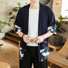 Veste Kimono Homme Japonais Grue
