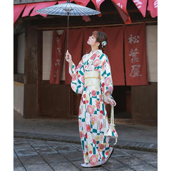 Kimono japonais à carreaux fleuris-3.jpg