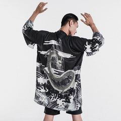 Veste Kimono Homme Dragon Black & White-0.jpg