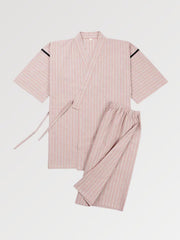 Jimbei traditionnel japonais rayé pêche-3.jpg