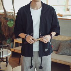 Veste Kimono Homme Moderne à Rayures-6.jpg