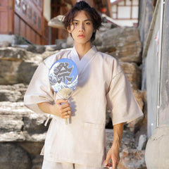 Jinbei japonais pour homme beige-0.jpg