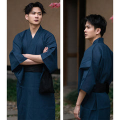 Kimono Homme Bleu Manches Amples-2.jpg