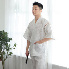 Jinbei japonais à carreaux blancs-1.jpg