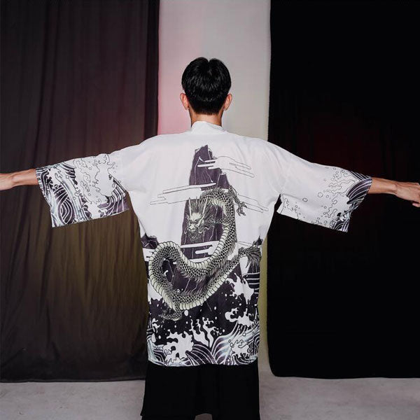 Veste Kimono Homme Dragon Black & White-3.jpg