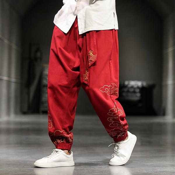 Pantalon large pour homme motifs japonais Kumo-6.jpg