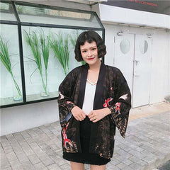 Cardigan japonais style kimono Carpes Koï-3.jpg