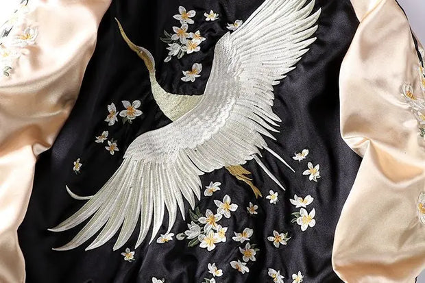 Veste Sukajan style bomber bicolore grue japonaise-2.jpg