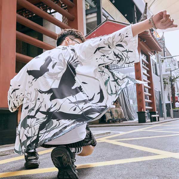 Veste Kimono Unisexe Corbeaux Noirs-2.jpg