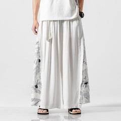 Pantalon très large motif grues japonaises-2.jpg