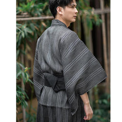 Yukata Kimono Homme Gris Rayé-2.jpg