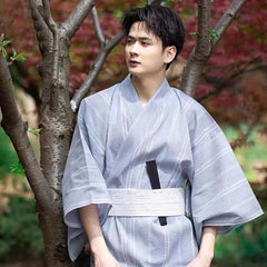 Yukata Homme Léger Gris Clair-0.jpg