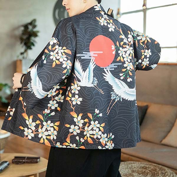 Veste Kimono Homme Grues & Brume-0.jpg