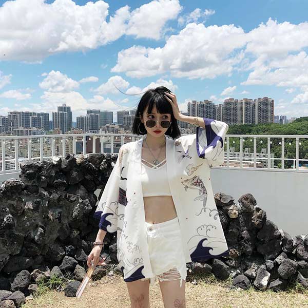 Haori japonais motif ciel de Carpes Koï-10.jpg