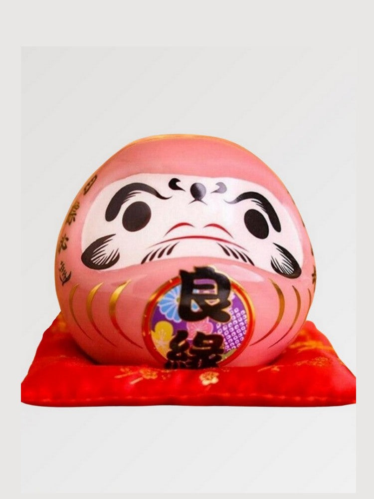 Tirelire Daruma en céramique rose – Esprit du Japon