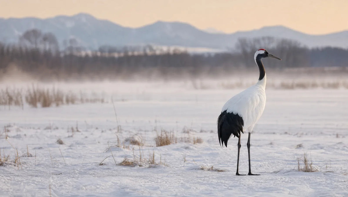 La grue à couronne rouge (tancho) : l'oiseau réel derrière le symbole