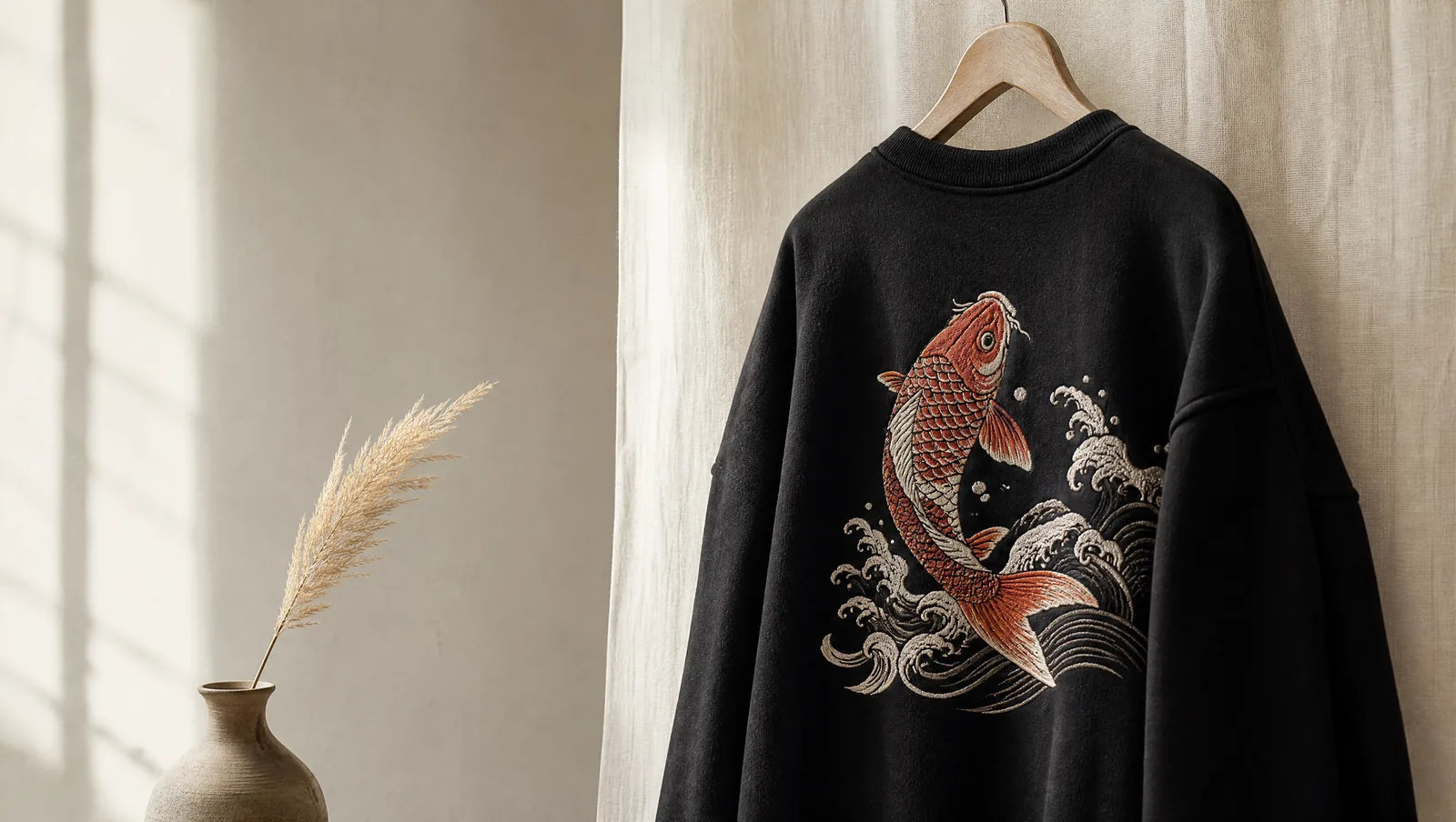 Sweat japonais : ce que disent ses motifs — vague, koï, grue, oni, momiji