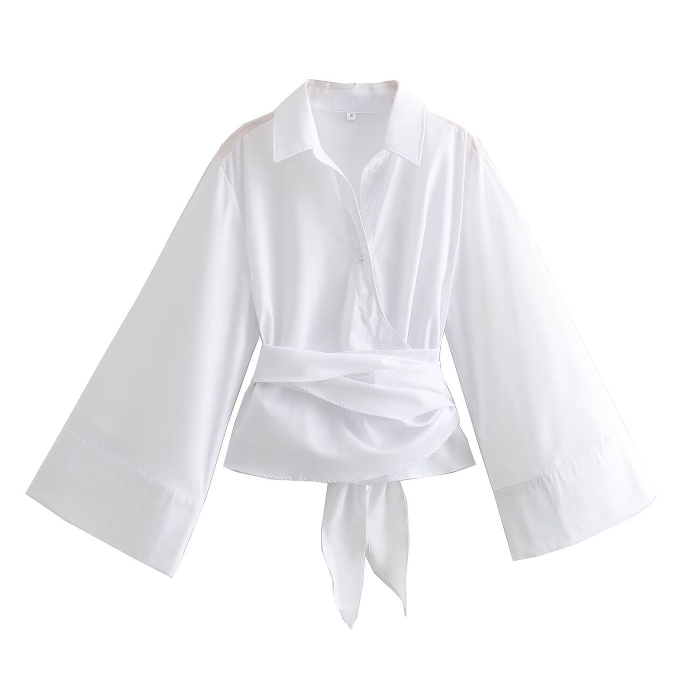 Kimono coton femme cache-cœur, coloris Blanc