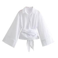 Kimono coton femme cache-cœur, coloris Blanc
