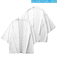 Haori kimono cardigan homme, coloris Blanc